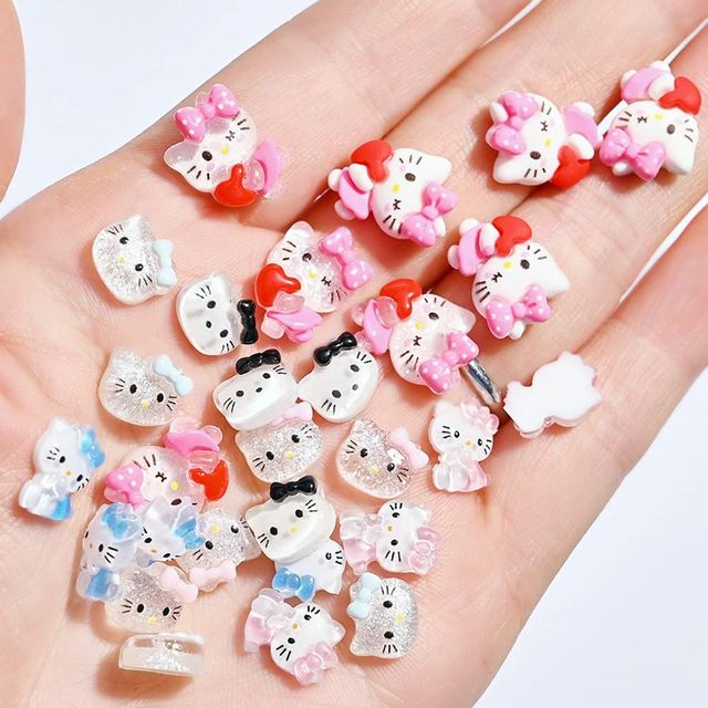 Hello Kitty Nail Charms for Acrylic Nail Tips Decor Kawaii Nail Jewelry  Gems Hairp Phone Case